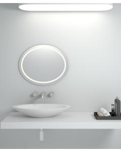 Lavabo ovale da appoggio in solid surface Bianco opaco - Kinkala - small