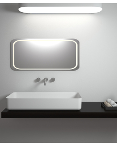 Lavabo rettangolare da appoggio in solid surface Bianco opaco - Mbandaka - small
