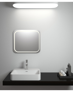 Lavabo rettangolare da appoggio in solid surface Bianco opaco - Butembo - small