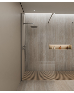 Lixa - Parete doccia fissa finitura gunmetal - small