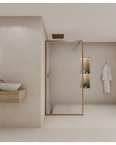 Sintra - Parete doccia walk-in finitura oro rosa spazzolato - small