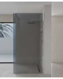 Seia - Parete doccia vetro fumé con profilo cromato - small