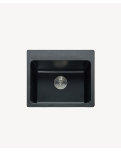 Lavello da cucina singolo 500 mm - granito nero opaco - Alto - small