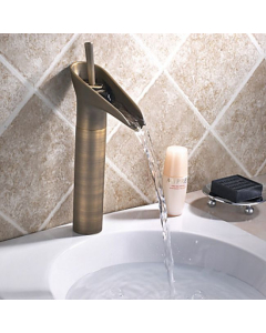 Miscelatore lavabo a cascata, stile vintage finitura bronzo - small