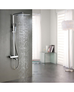 Rubinetto termostatico per doccia e vasca con soffione in acciaio inox - small