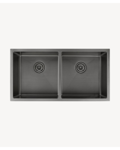 Lavello da cucina doppio 855 mm - gunmetal spazzolato - Tilia - small