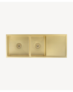 Lavello da cucina doppio 1180 mm - ottone spazzolato - Filao - small