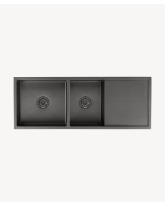 Lavello da cucina doppio 1180 mm - gunmetal spazzolato - Filao - small