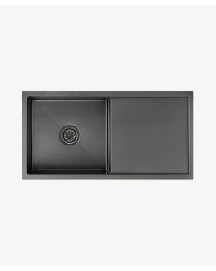 Lavello da cucina singolo 880 mm - gunmetal spazzolato - Limba - small