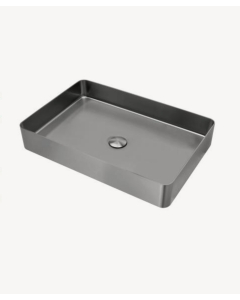 Lavabo rettangolare in acciaio inox 304, gunmetal - small