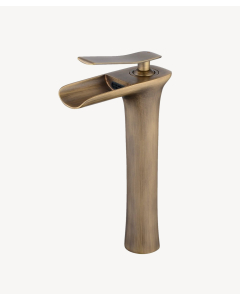 Rubinetto lavabo antico in ottone finitura bronzo - small