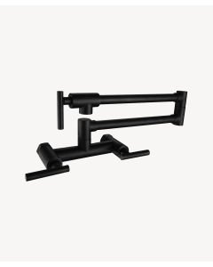 Rubinetto cucina a parete a due maniglie - nero - small