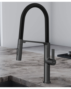 Miscelatore lavello moderno con doccetta - Gunmetal - small