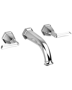 Rubinetto lavabo a parete classico in ottone massiccio cromato - small
