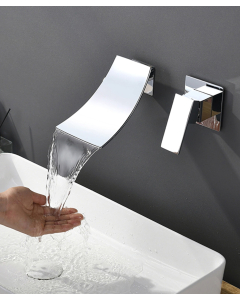 Rubinetto miscelatore lavabo a incasso a parete a cascata - Matera - small