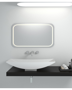 Lavabo rettangolare da appoggio in solid surface Bianco opaco - Gamboma - small