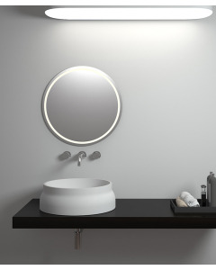 Lavabo rotondo da appoggio in solid surface Bianco opaco - Impfondo - small