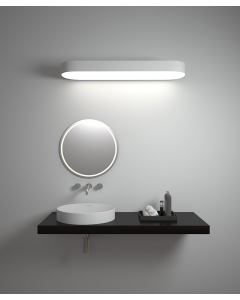 Lavabo rotondo da appoggio in solid surface Bianco opaco - Goma - small