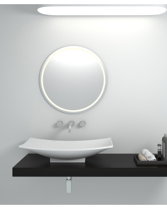 Lavabo rettangolare da appoggio in solid surface Bianco opaco - Kamina - small