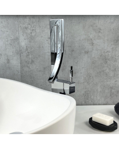 Miscelatore lavabo bagno in ottone cromato - small