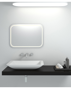 Lavabo rettangolare da appoggio in solid surface Bianco opaco - Niari - small