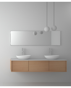 Lavabo ovale da appoggio in solid surface Bianco opaco - Tshikapa - small