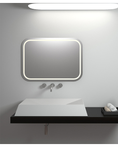 Lavabo rettangolare da appoggio in solid surface Bianco opaco - Madingou - small