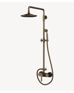 Colonna doccia in ottone antico con soffione da 20 cm - Roma - small