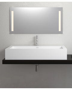 Lavabo rettangolare da appoggio in solid surface Bianco opaco - Likasi - small