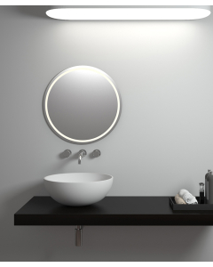 Lavabo rotondo da appoggio in solid surface Bianco opaco - Brazzaville - small