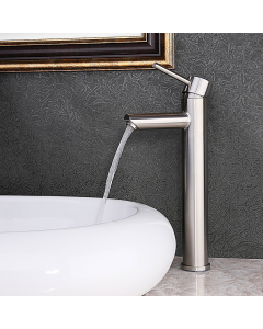 Miscelatore lavabo alto elegante nichel spazzolato - small