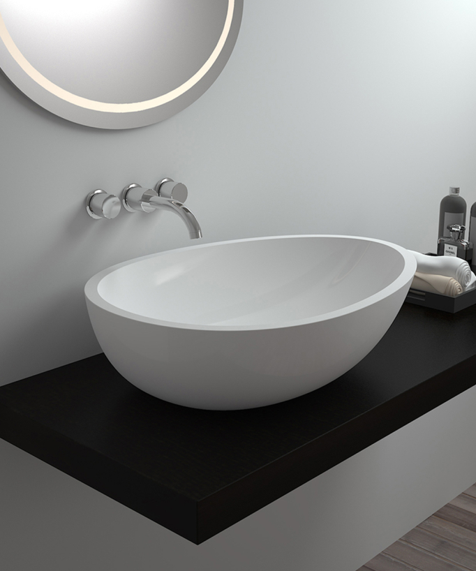 Lavabo ovale freestanding Blanc mat - Nkayi
