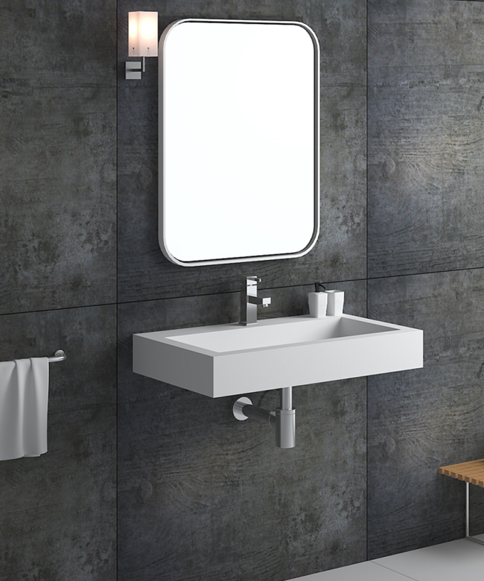 Lavabo rettangolare sospeso Bianco opaco - Beni