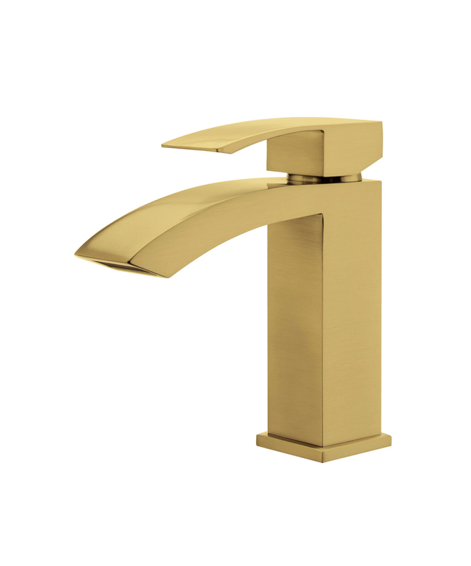Robinet mitigeur lavabo Doré brossé - Deneb