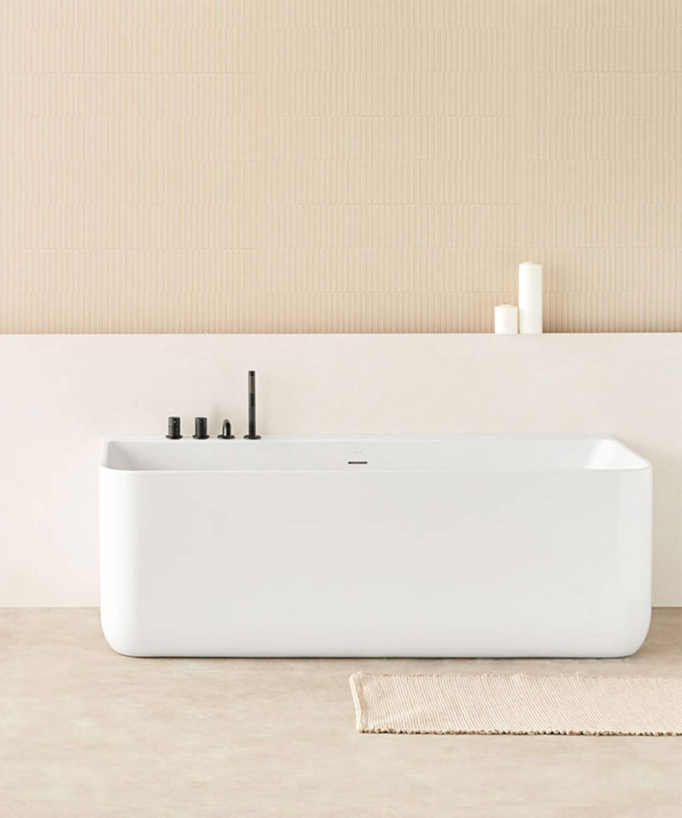 Baignoire acrylique murale Blanc brillant - Trento Muro