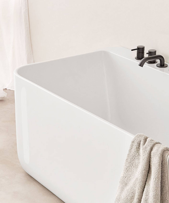 Baignoire acrylique murale Blanc brillant - Trento Muro