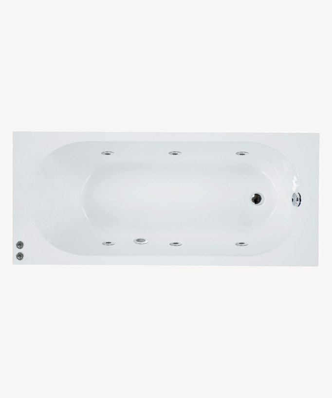 Baignoire acrylique sans tablier Confort Blanc brillant - Serena