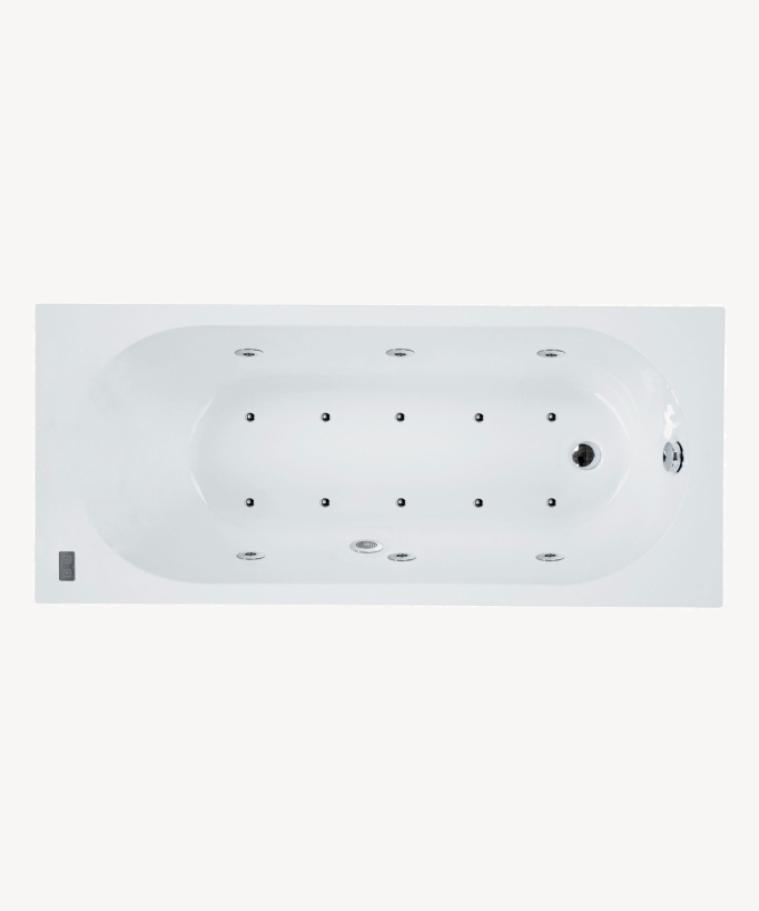 Baignoire acrylique balnéo sans tablier Blanc brillant  de la collection Serena