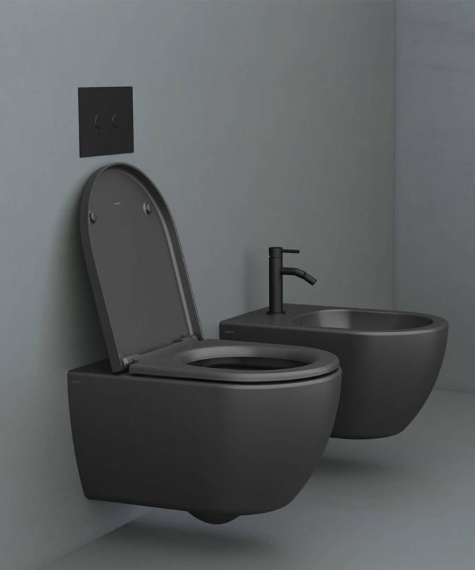 Wc sospeso con sportello Nero opaco - Arc