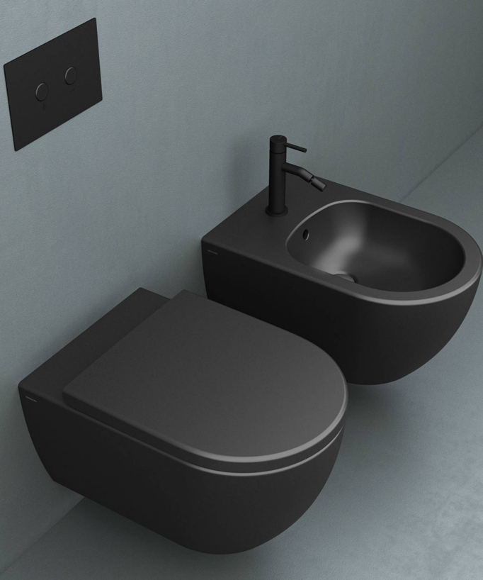 Wc sospeso con sportello Nero opaco - Arc