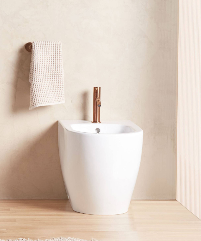 Bidet sur pied en céramique Blanc mat - Arc