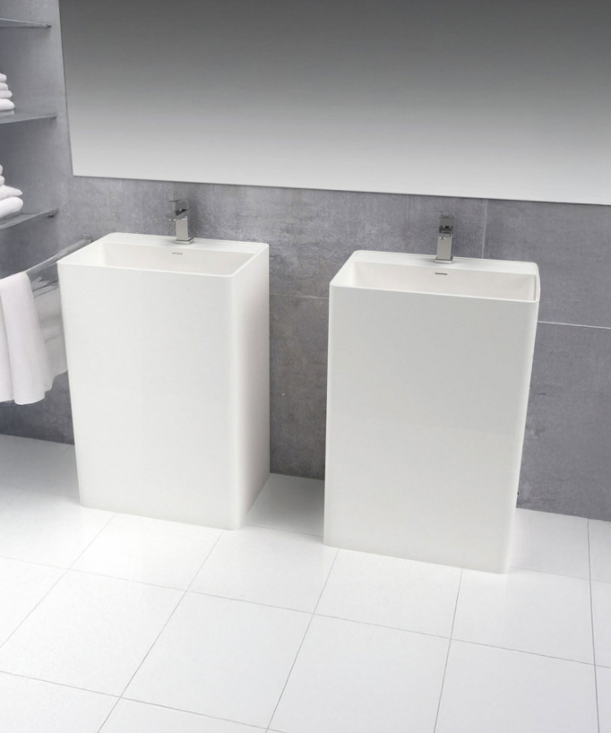 Lavabo colonne moderne Cabanes - Blanc