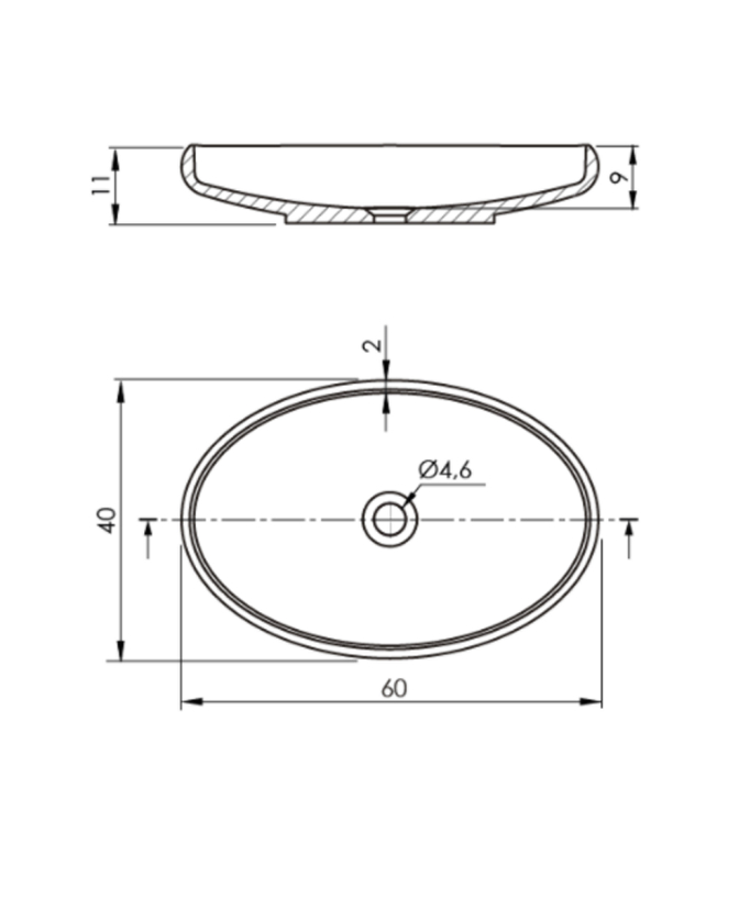 Vasque ovale en solid surface Eslida - Blanc