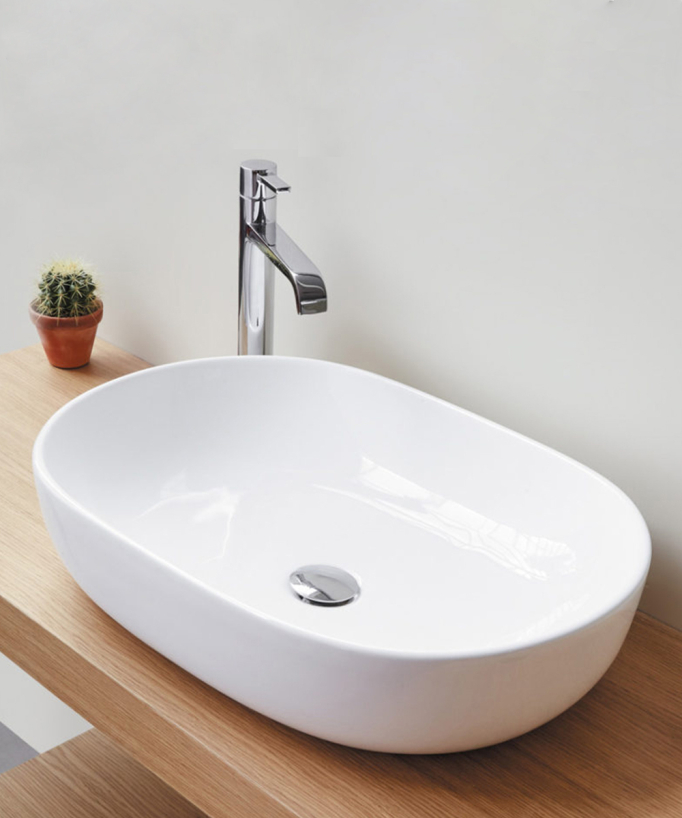 Vasque ovale contemporaine Chiure - Blanc