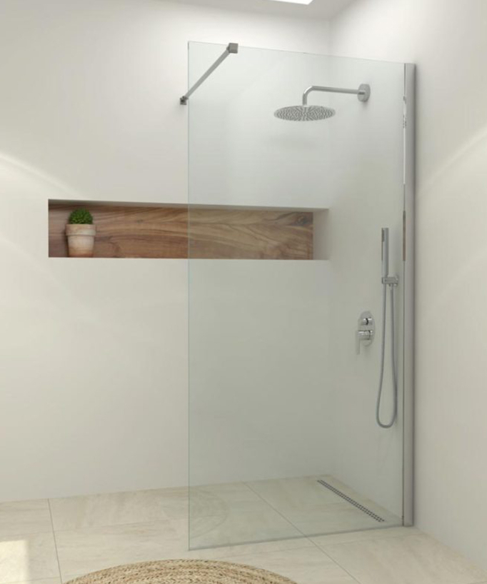 Paroi de douche fixe Single - Chromé ou Noir