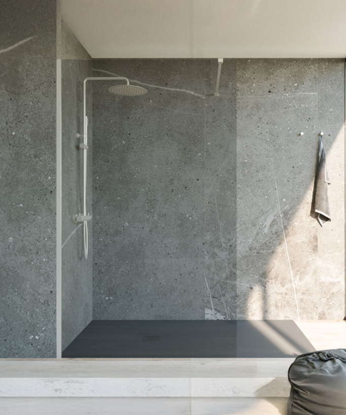 Paroi de douche fixe Single - Chromé ou Noir