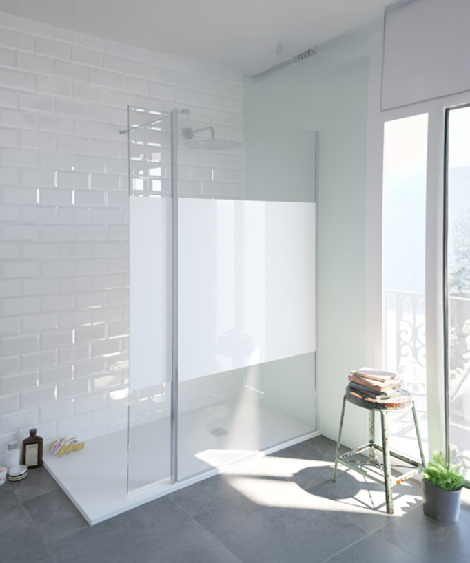 Paroi de douche fixe Single sérigraphié