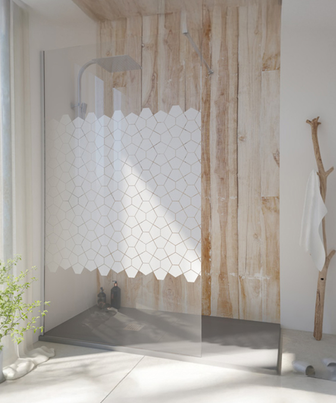 Paroi de douche fixe Single sérigraphié