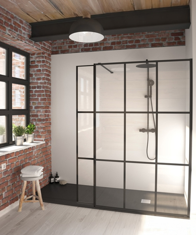 Paroi de douche verrière noir