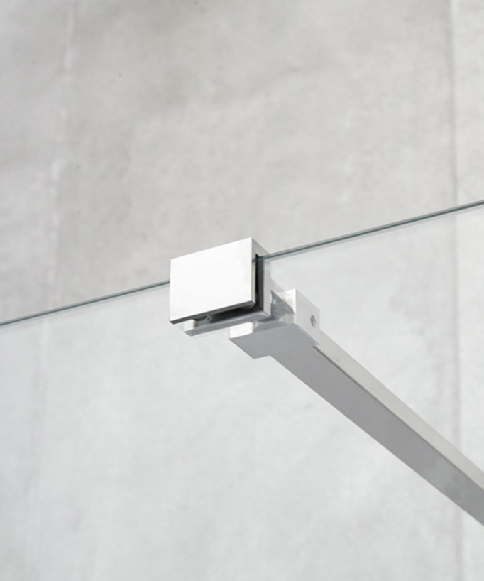 Paroi de douche fixe Single avec aile pivotante chromé - 80 cm